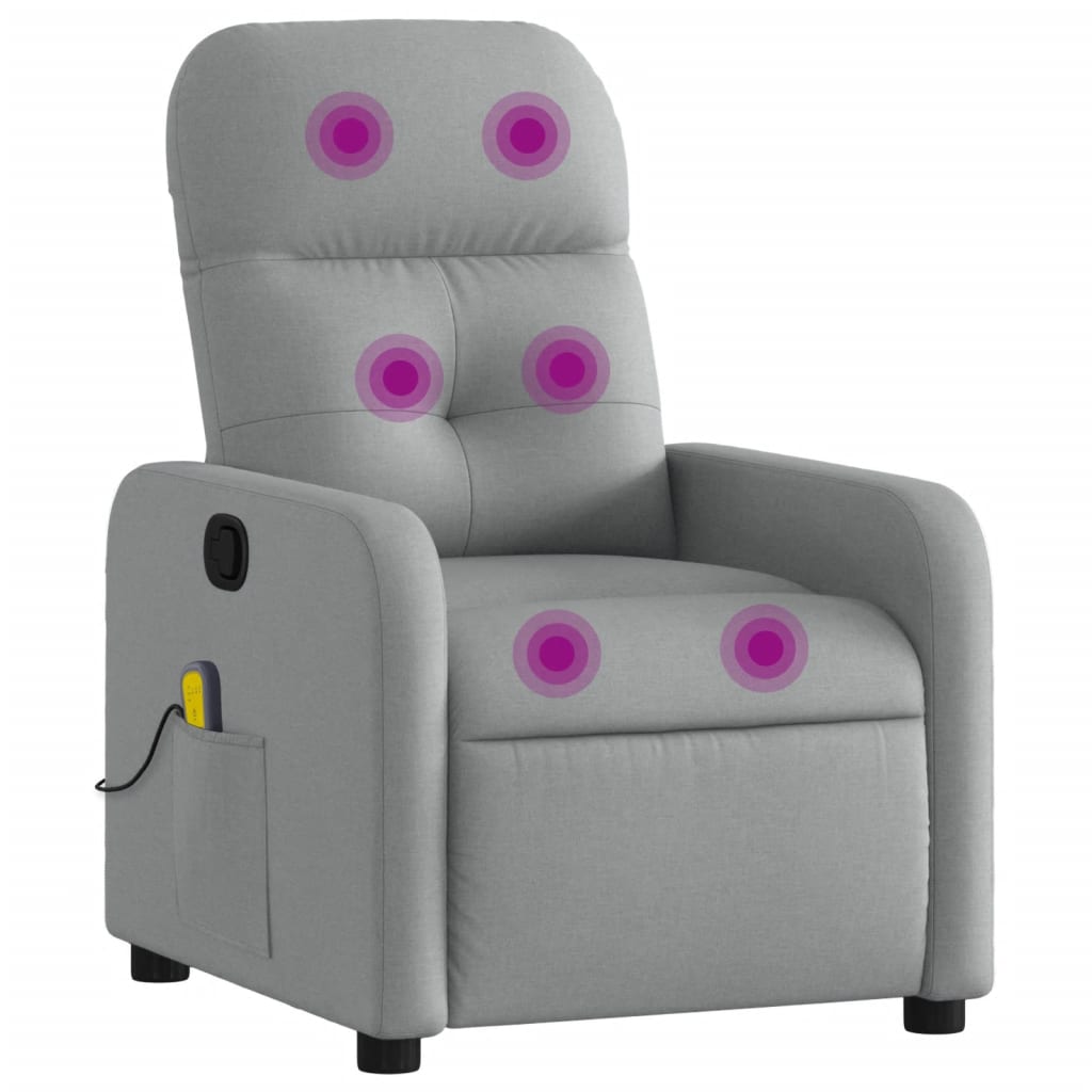 Fauteuil de massage inclinable Gris clair Tissu - XIOS
