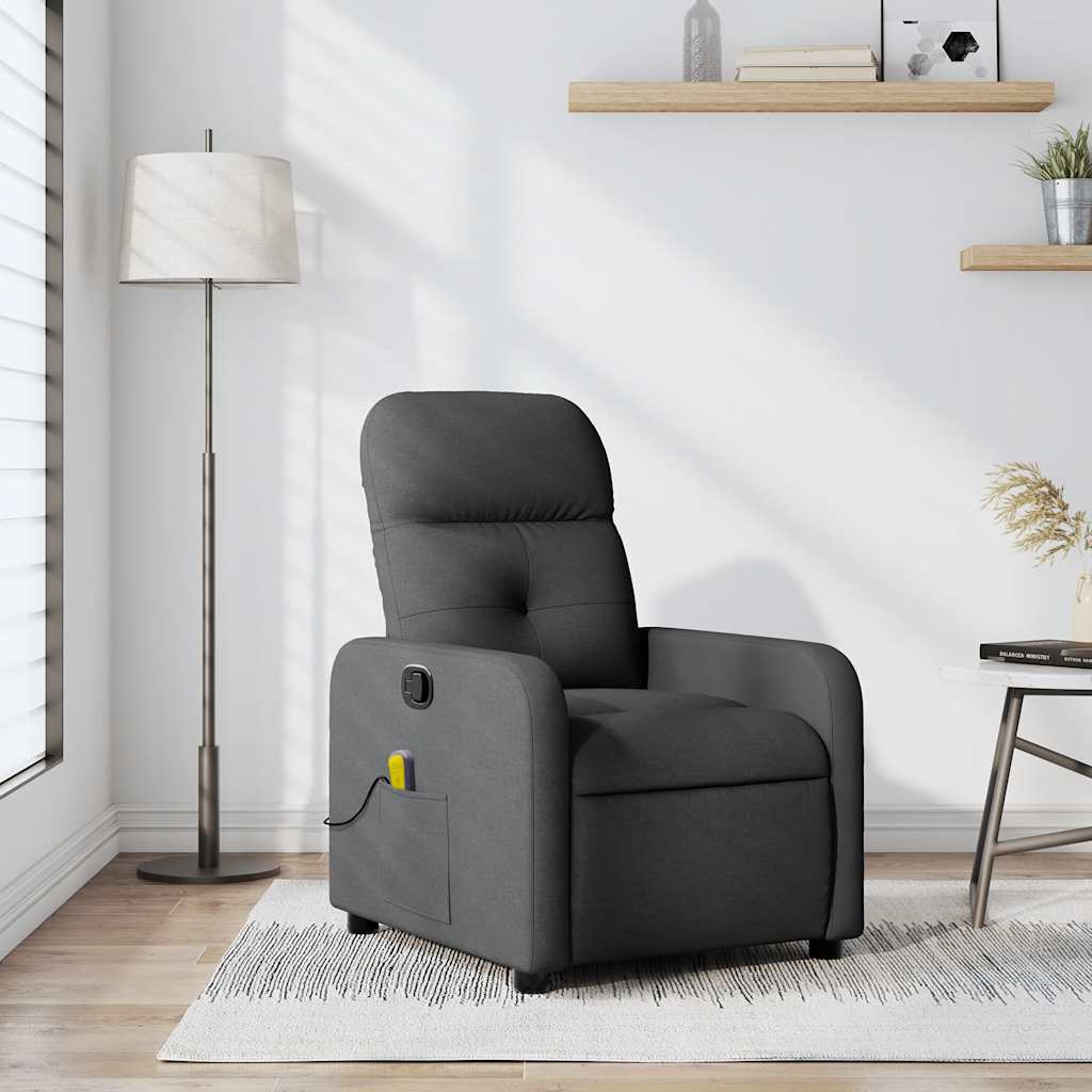 Fauteuil de massage inclinable Gris foncé Tissu - XIOS