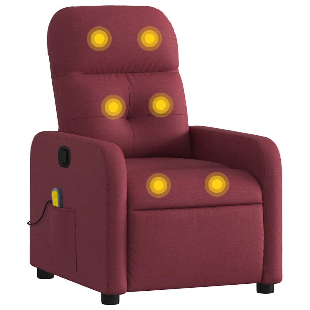 Fauteuil de massage inclinable Rouge bordeaux Tissu - XIOS