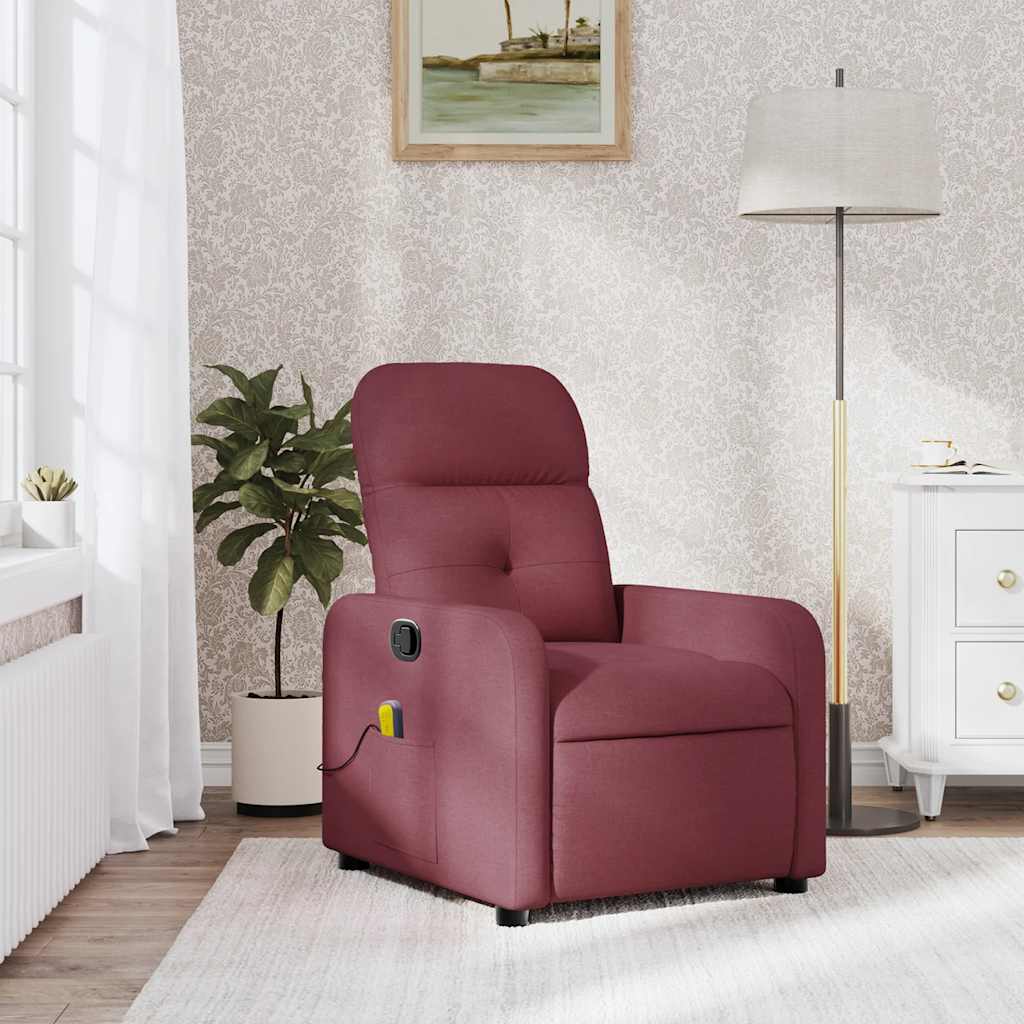 Fauteuil de massage inclinable Rouge bordeaux Tissu - XIOS