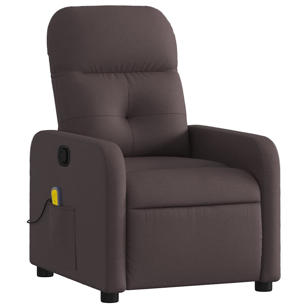 Fauteuil de massage inclinable Marron foncé Tissu - XIOS