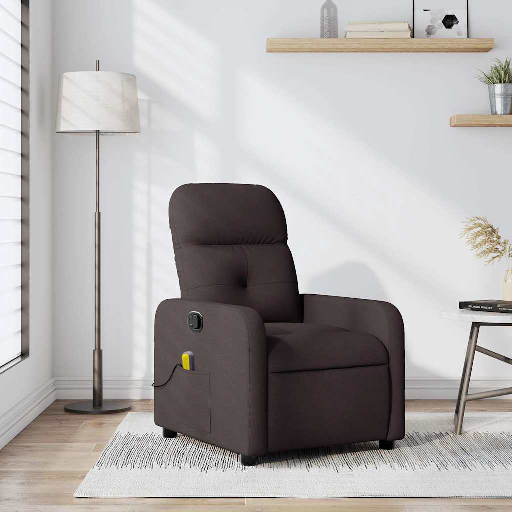 Fauteuil de massage inclinable Marron foncé Tissu - XIOS