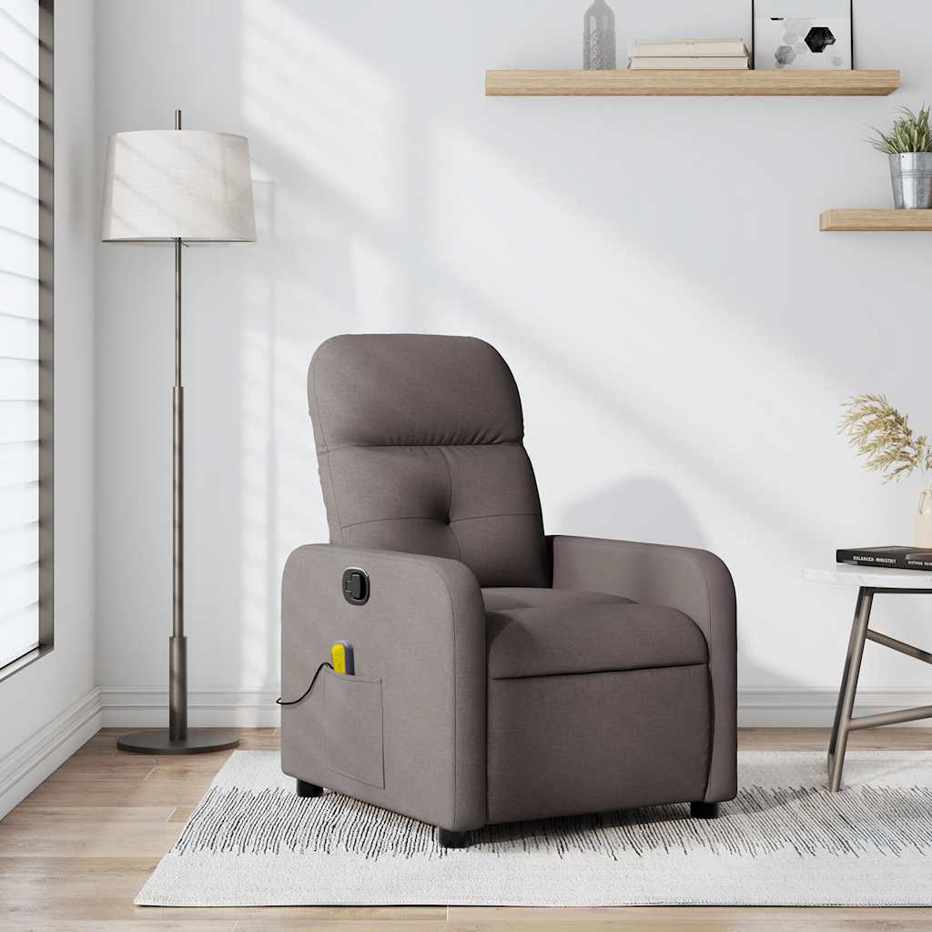 Fauteuil de massage inclinable Taupe Tissu - XIOS