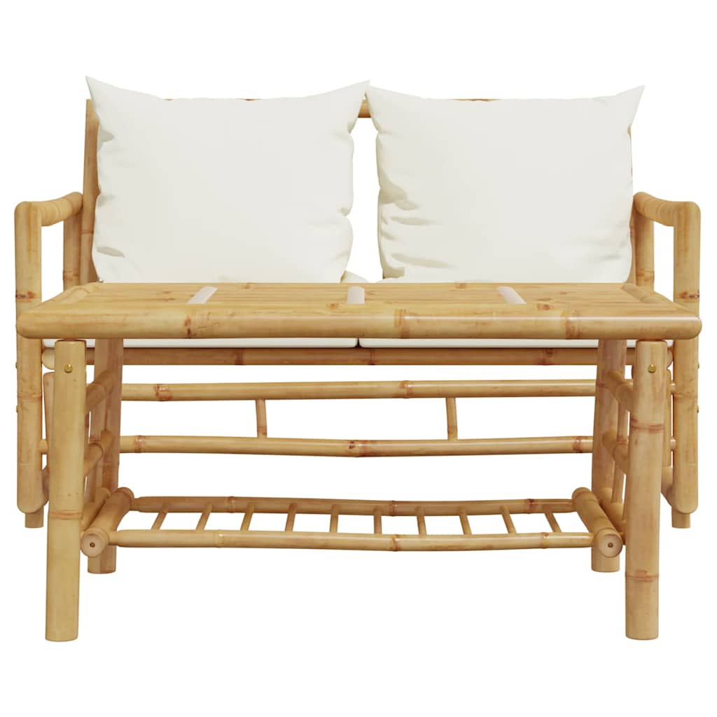 Ensemble de canapés de jardin 2 pièces avec coussins en bambou - XIOS