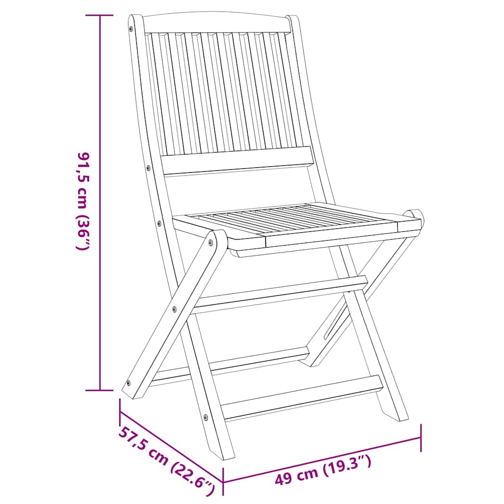 Ensemble de balcon 3 pcs Bois d'acacia solide - XIOS