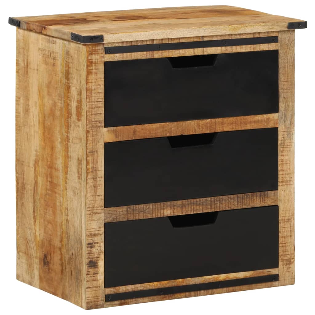 Buffet avec 3 tiroirs 55x35x60 cm bois massif de manguier - XIOS