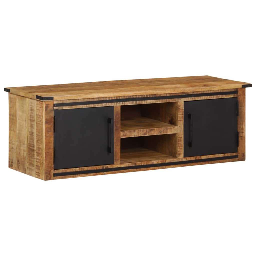 Meuble TV avec portes 105x35x36 cm bois massif de manguier - XIOS
