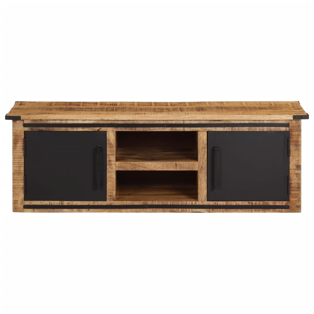 Meuble TV avec portes 105x35x36 cm bois massif de manguier - XIOS