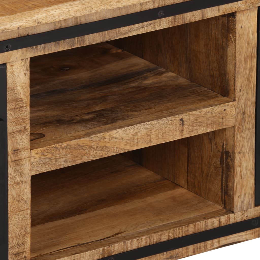 Meuble TV avec portes 105x35x36 cm bois massif de manguier - XIOS