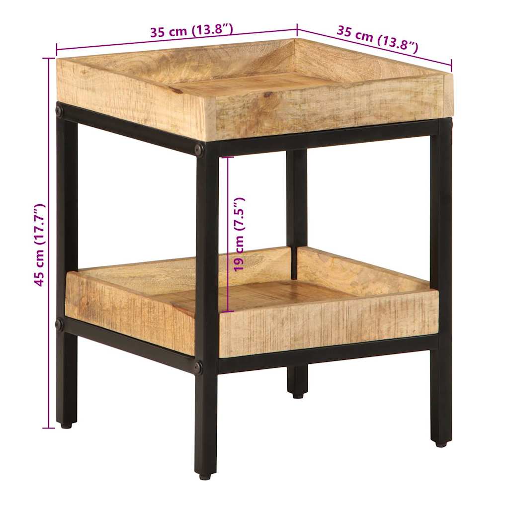 Table d'appoint Marron 35 x 35 x 45 cm bois de manguier massif - XIOS