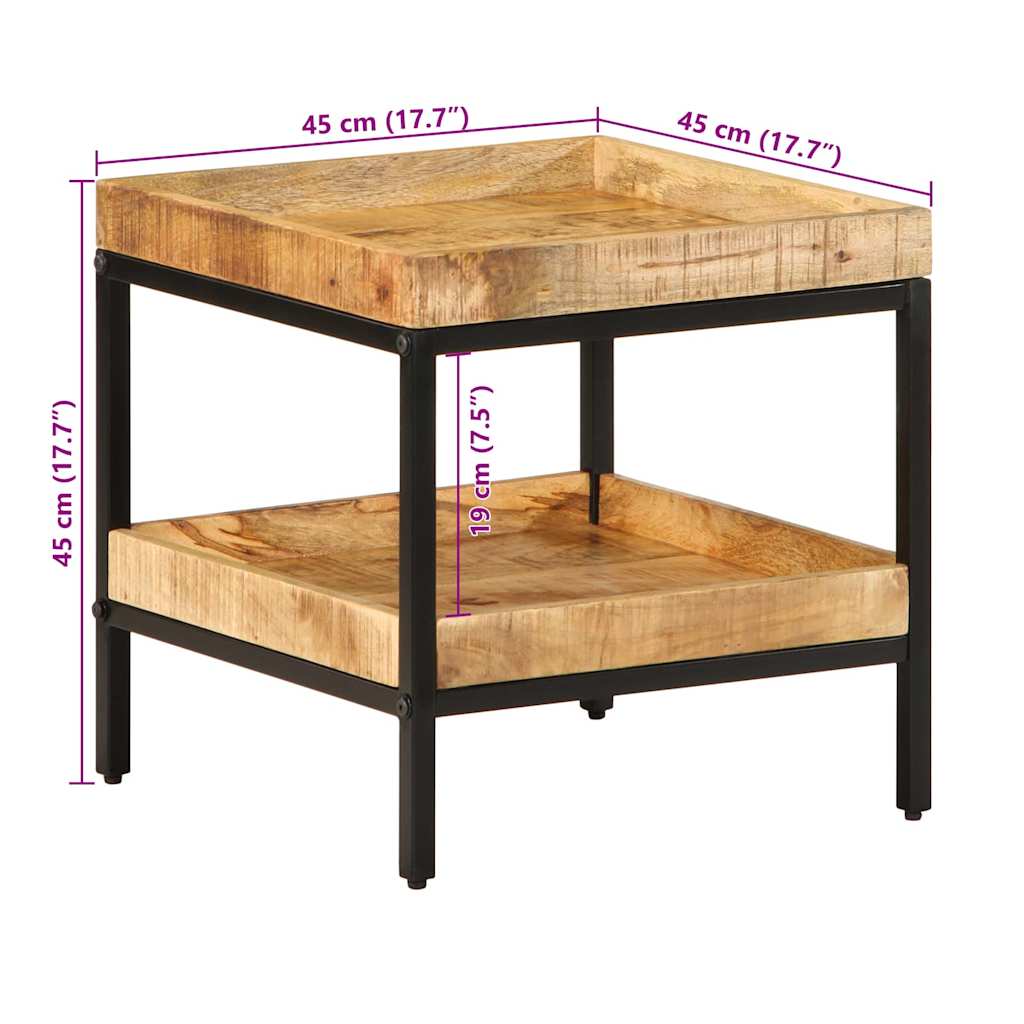 Table d'appoint Marron 45 x 45 x 45 cm bois de manguier massif - XIOS