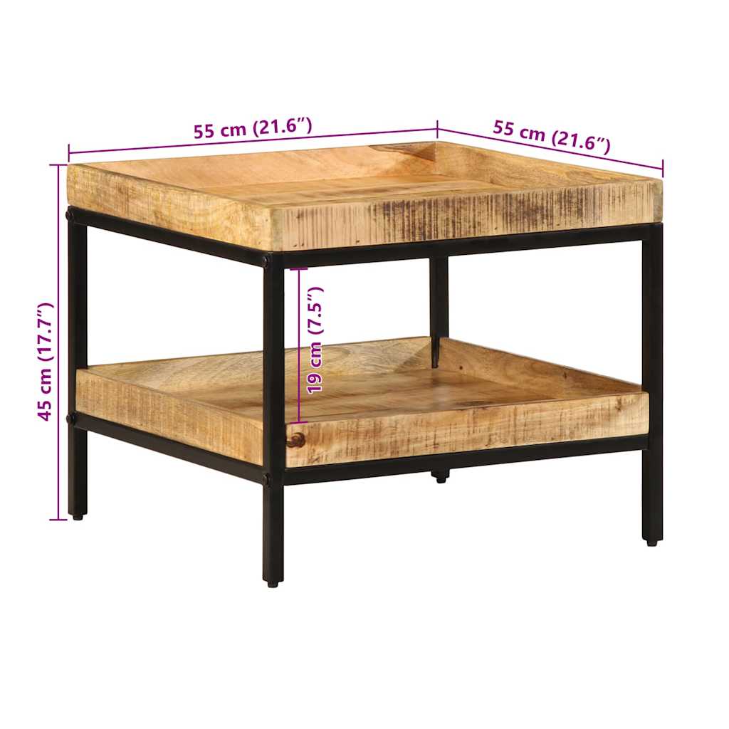 Table d'appoint Marron 55 x 55 x 45 cm bois de manguier massif - XIOS