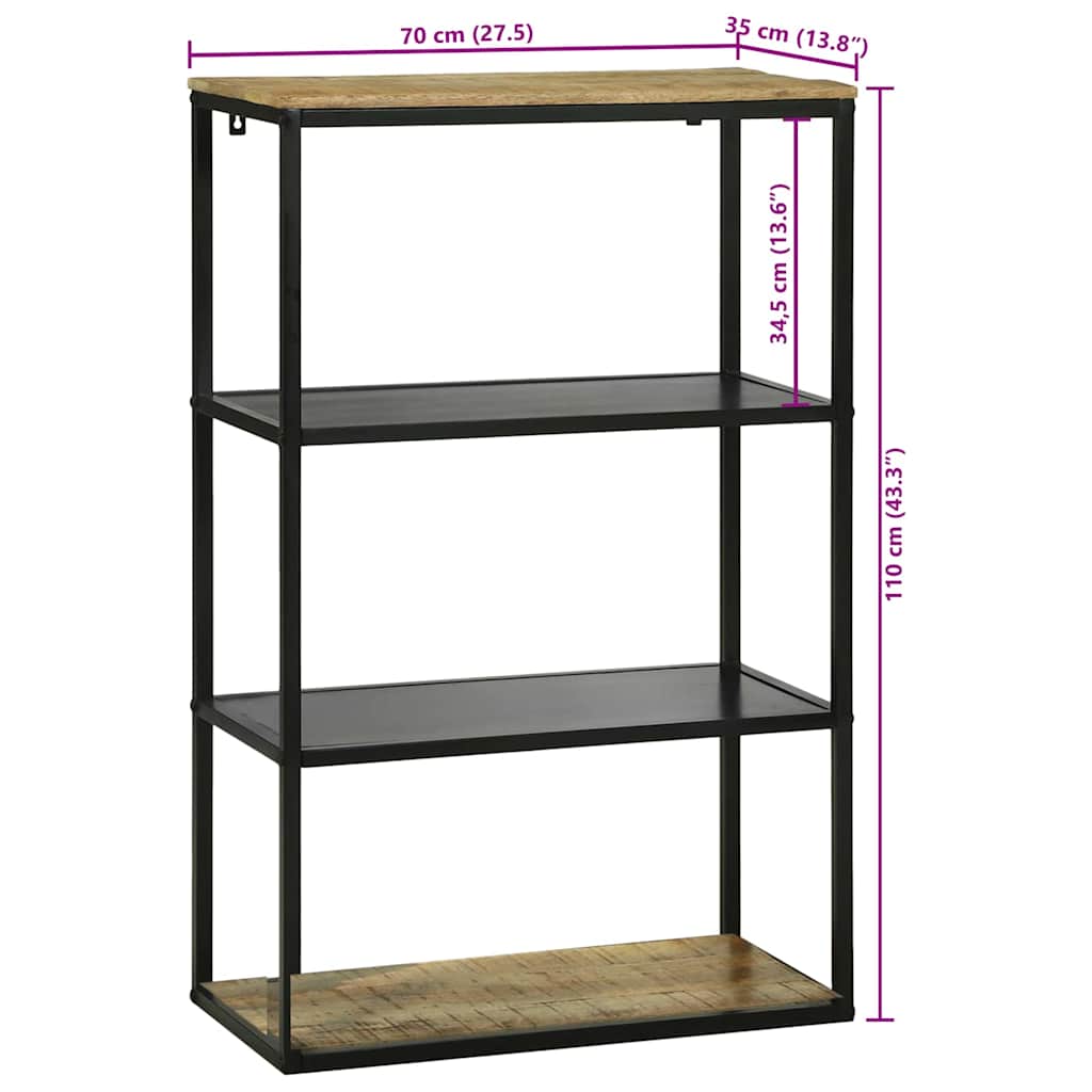 Bibliothèque 70 x 35 x 110 cm Bois de manguier massif - XIOS
