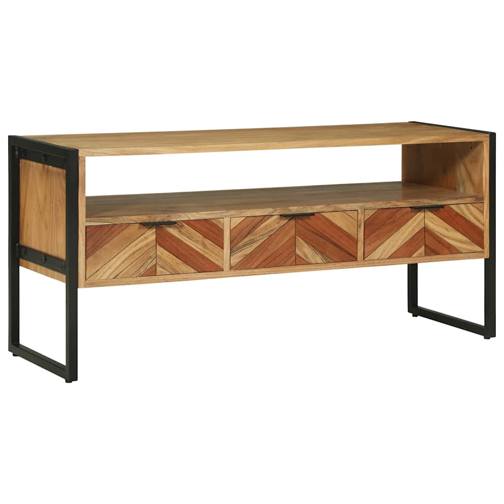 Meuble TV Marron 100 x 35 x 50 cm Bois d'Acacia Massif - XIOS