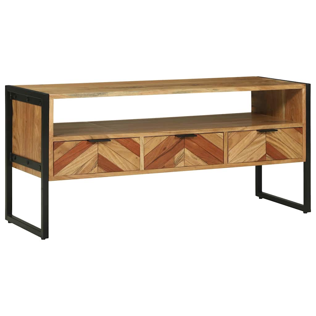 Meuble TV Marron 100 x 35 x 50 cm Bois d'Acacia Massif - XIOS