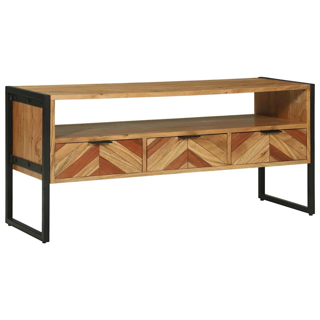 Meuble TV Marron 100 x 35 x 50 cm Bois d'Acacia Massif - XIOS