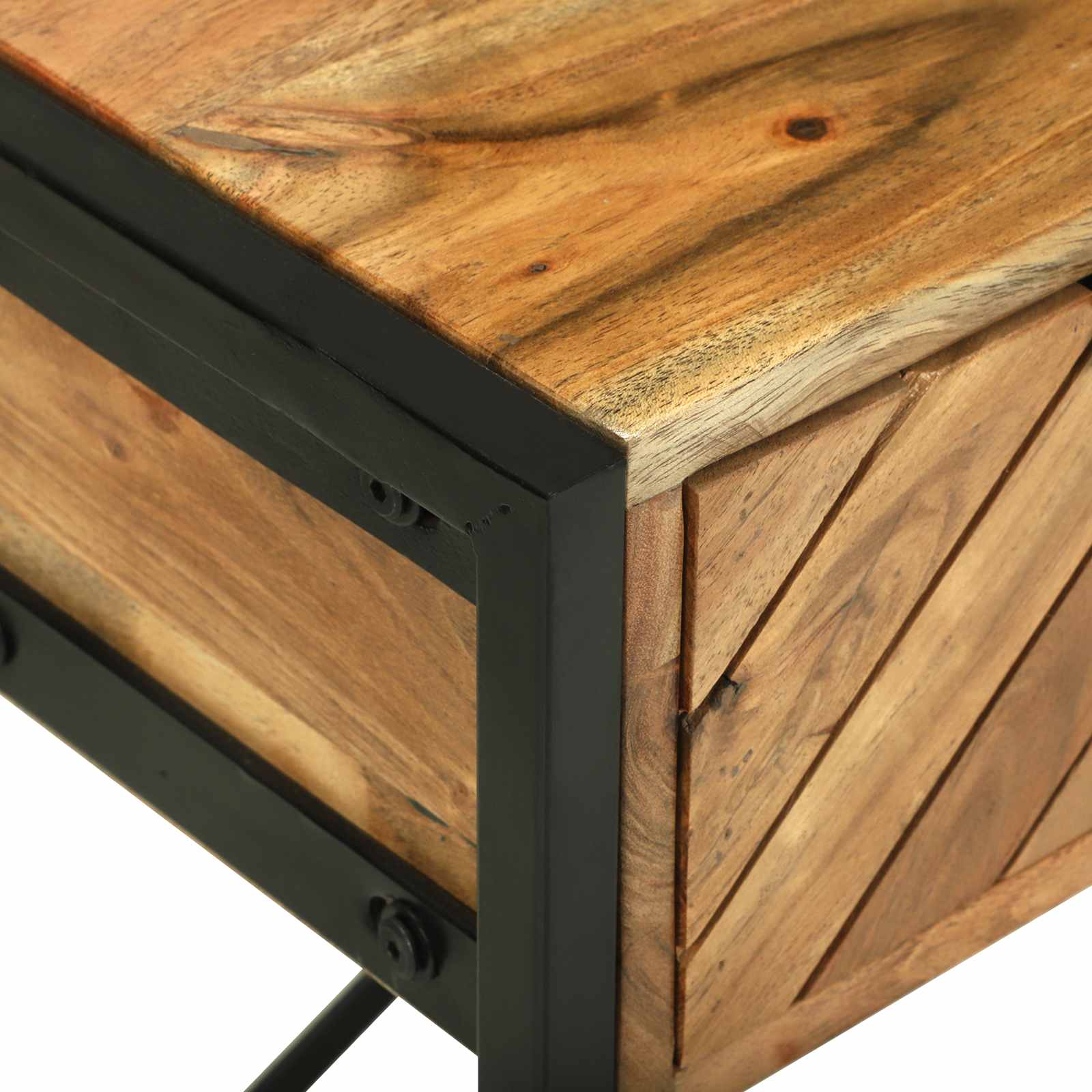 Table de Toilette Marron 100 x 40 x 120 cm Bois d'Acacia Massif - XIOS