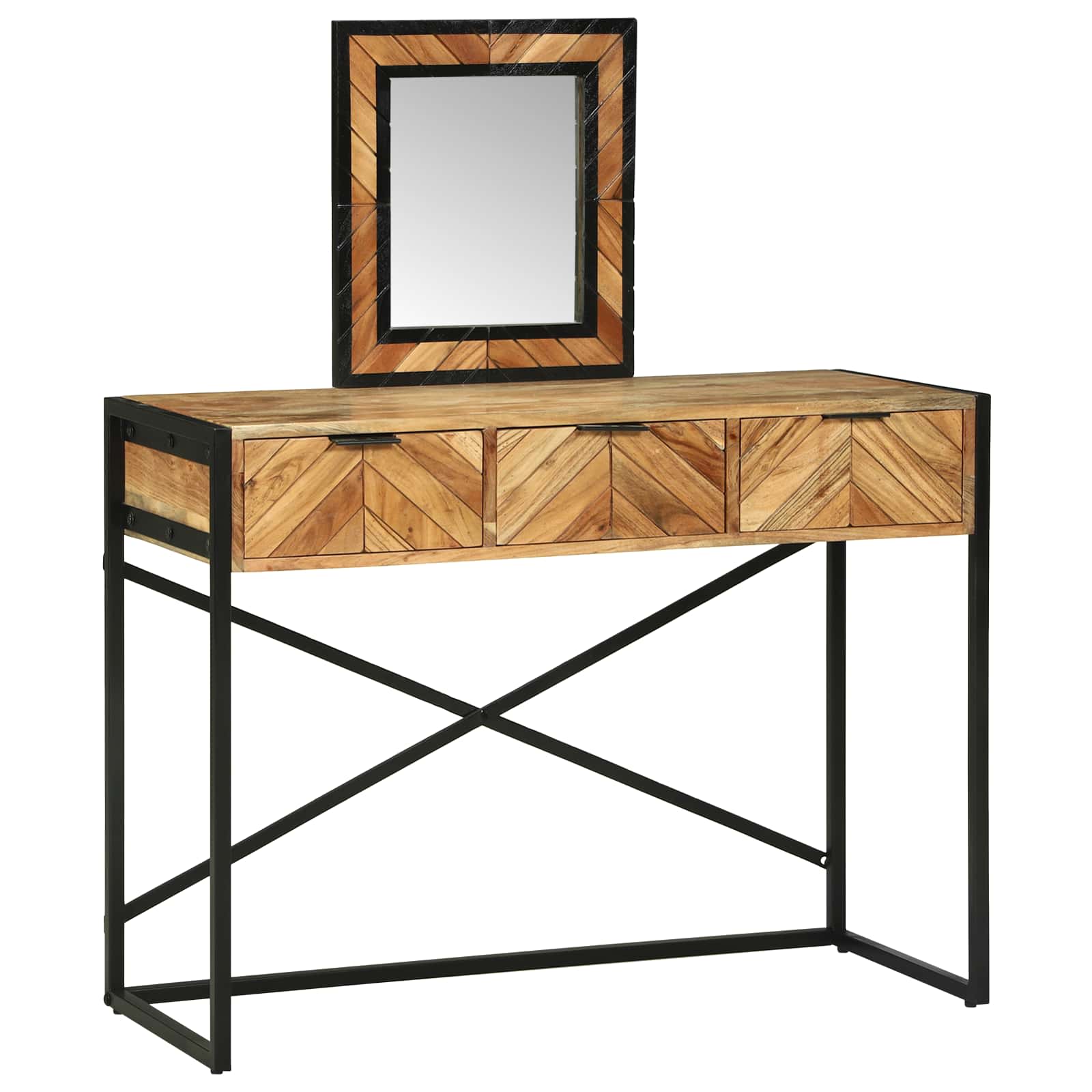 Table de Toilette Marron 100 x 40 x 120 cm Bois d'Acacia Massif - XIOS