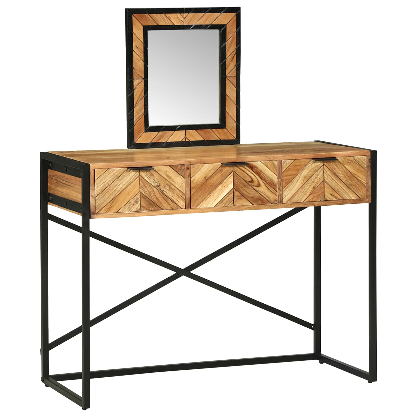 Table de Toilette Marron 100 x 40 x 120 cm Bois d'Acacia Massif - XIOS