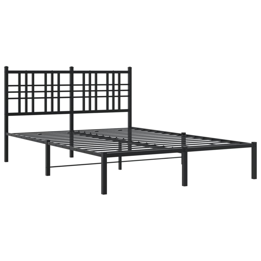 Cadre de lit métal sans matelas avec tête de lit noir 120x200cm - XIOS