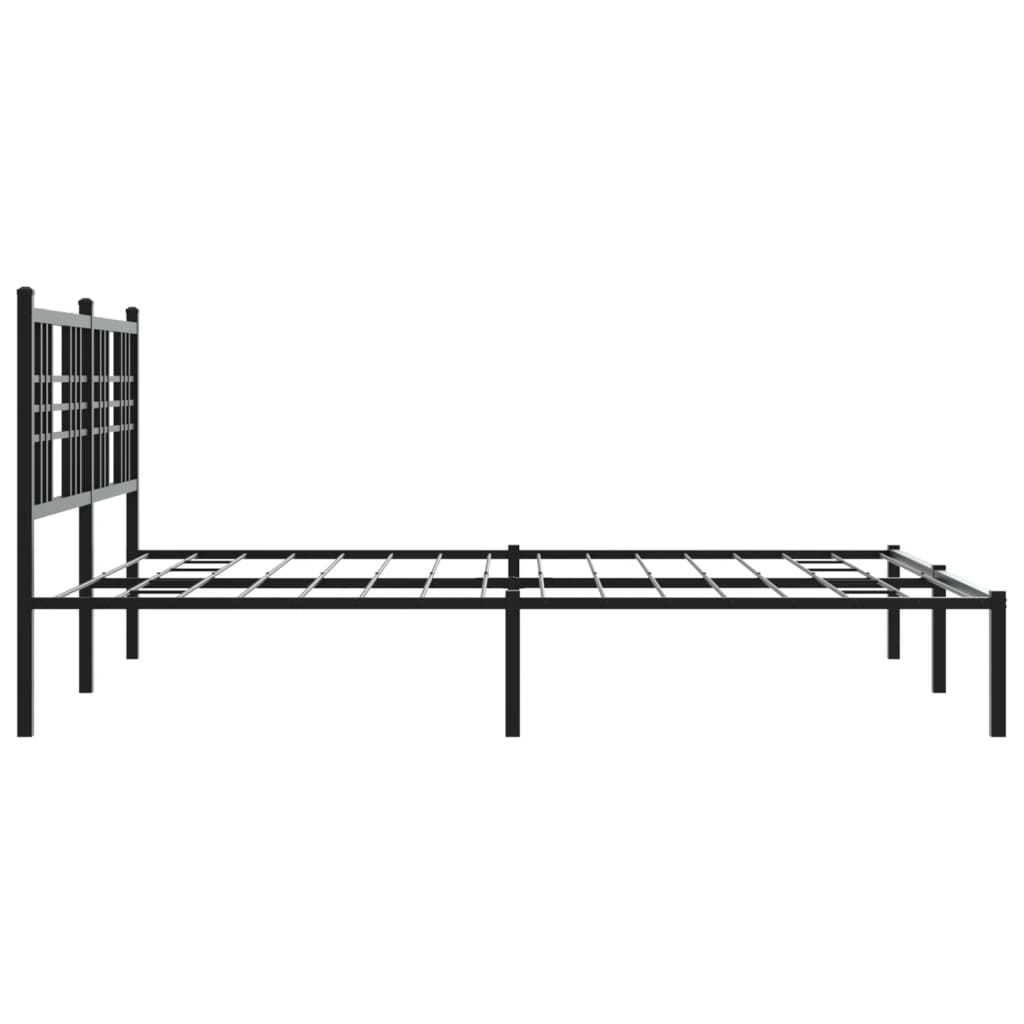 Cadre de lit métal sans matelas avec tête de lit noir 150x200cm - XIOS