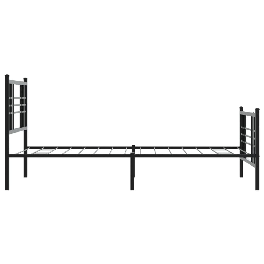 Cadre de lit métal sans matelas et pied de lit noir 100x200 cm - XIOS