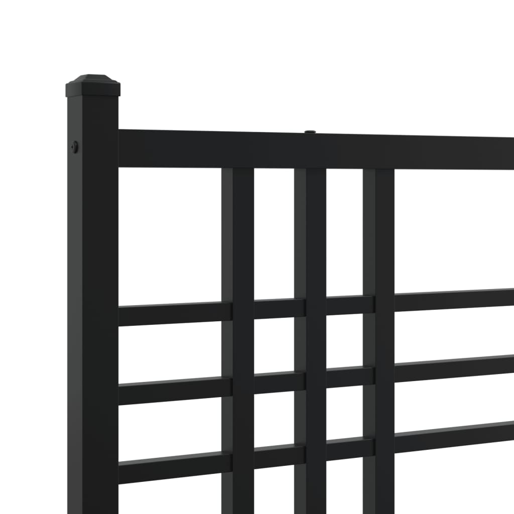 Cadre de lit métal sans matelas et pied de lit noir 100x200 cm - XIOS