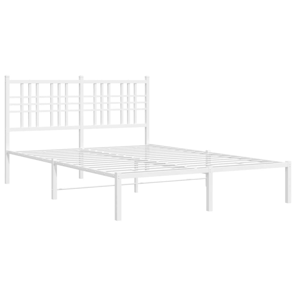 Cadre de lit métal sans matelas et tête de lit blanc 120x200 cm - XIOS