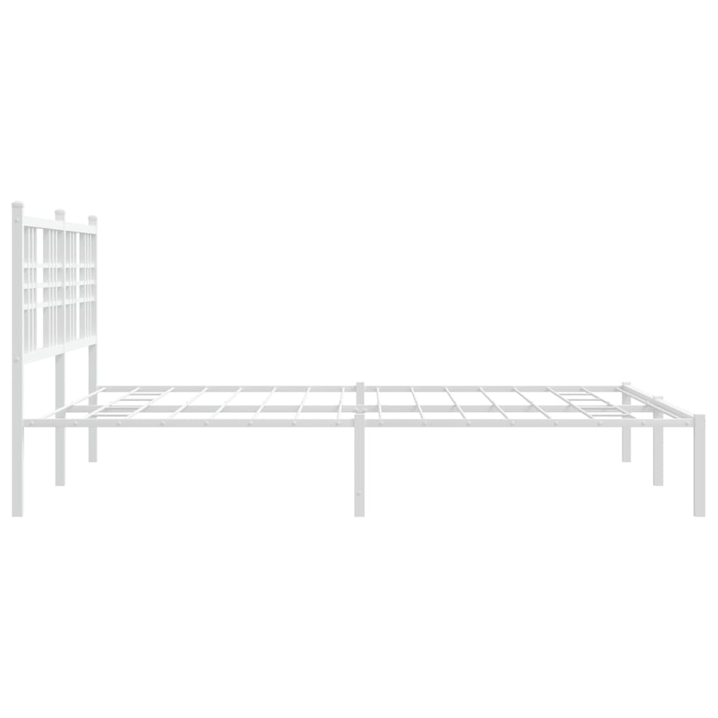 Cadre de lit métal sans matelas et tête de lit blanc 150x200 cm - XIOS