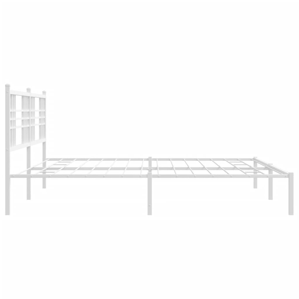 Cadre de lit métal sans matelas et tête de lit blanc 200x200 cm - XIOS