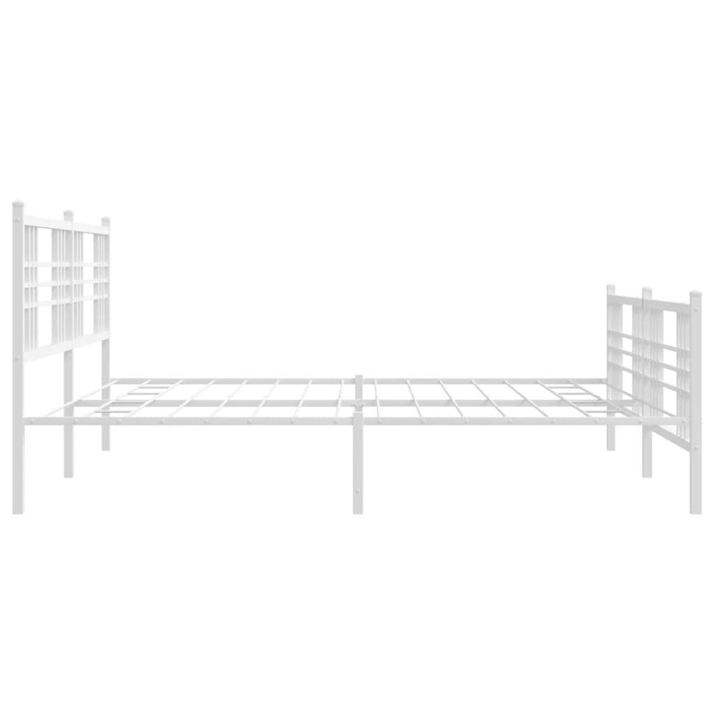 Cadre de lit métal sans matelas et pied de lit blanc 180x200 cm - XIOS