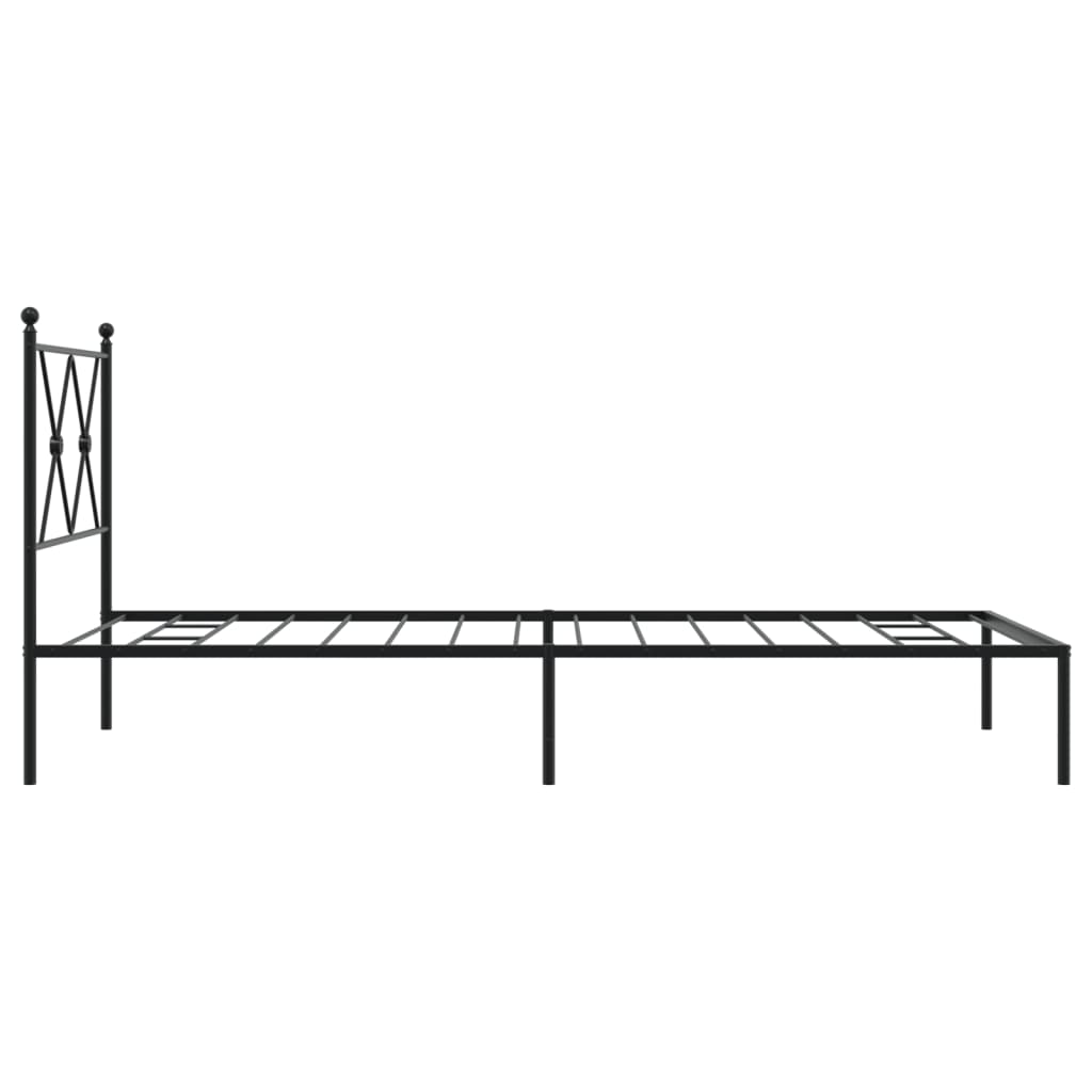 Cadre de lit métal sans matelas avec tête de lit noir 90x190 cm - XIOS