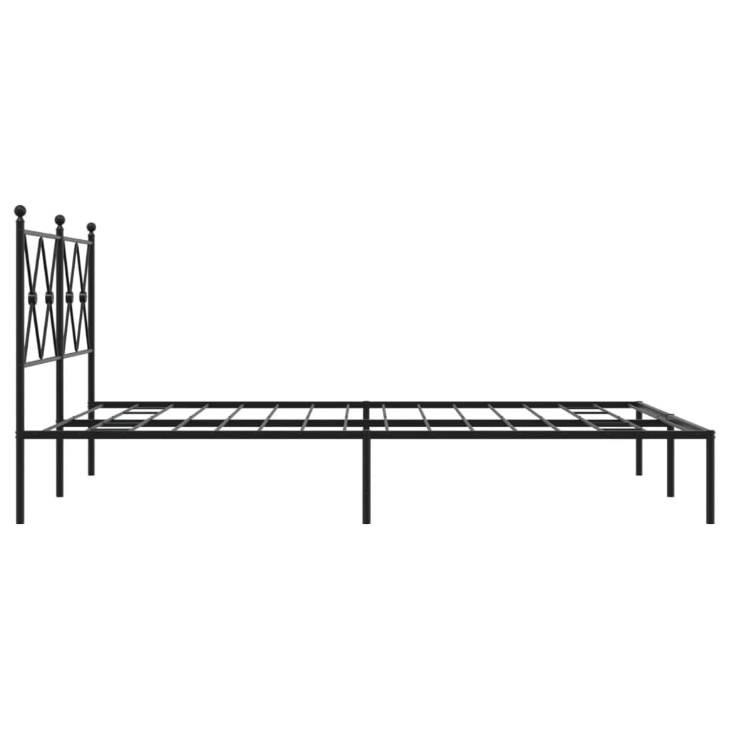 Cadre de lit métal sans matelas avec tête de lit noir 140x190cm - XIOS