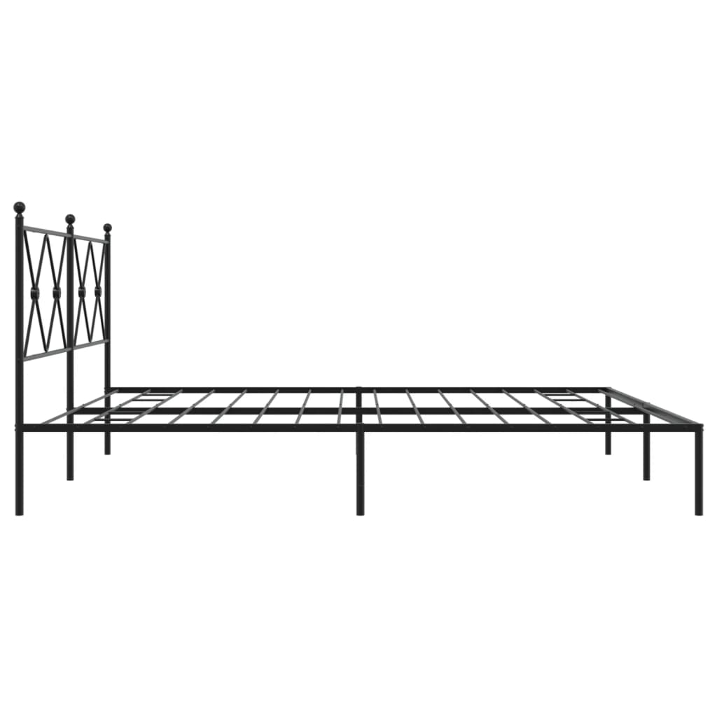 Cadre de lit métal sans matelas avec tête de lit noir 183x213cm - XIOS