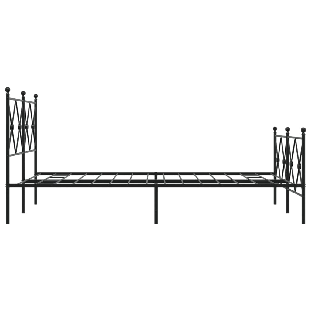 Cadre de lit métal sans matelas avec pied de lit noir 120x200cm - XIOS