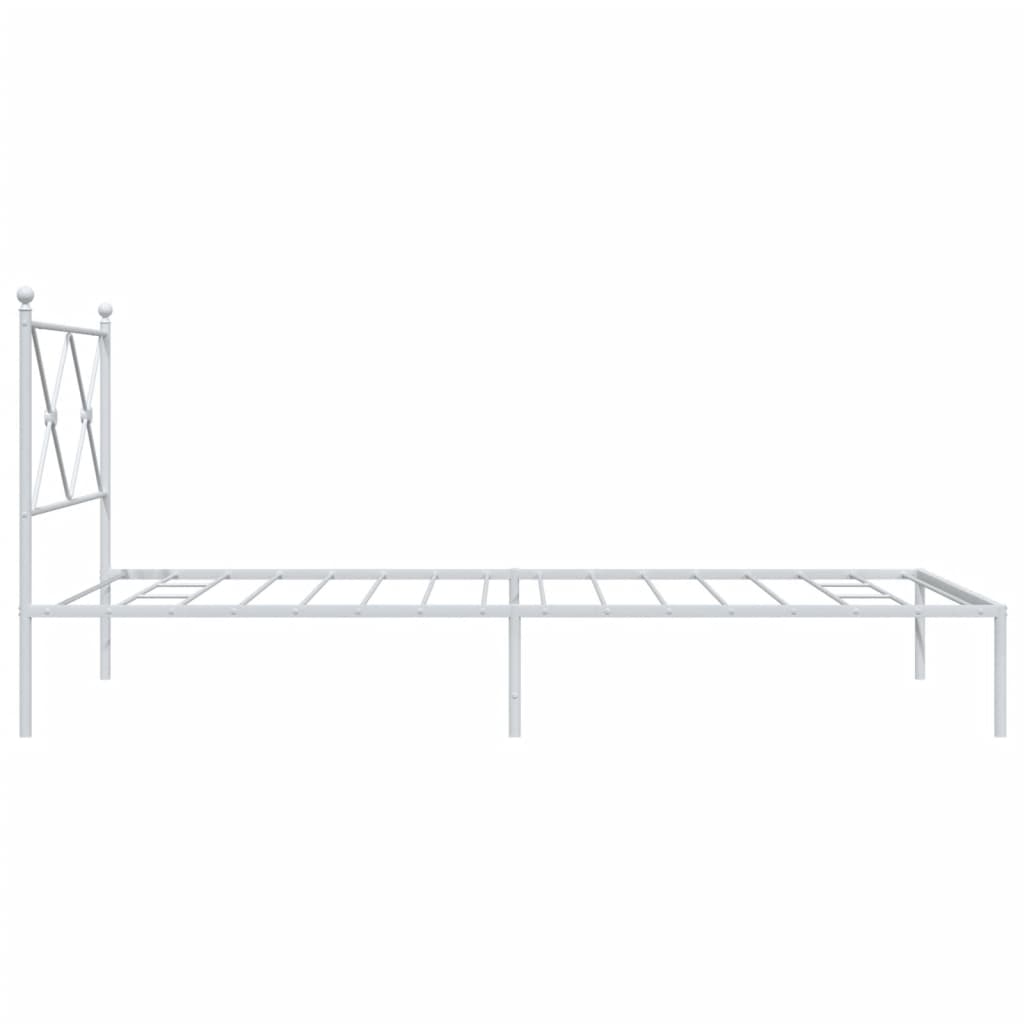 Cadre de lit métal sans matelas et tête de lit blanc 100x200 cm - XIOS