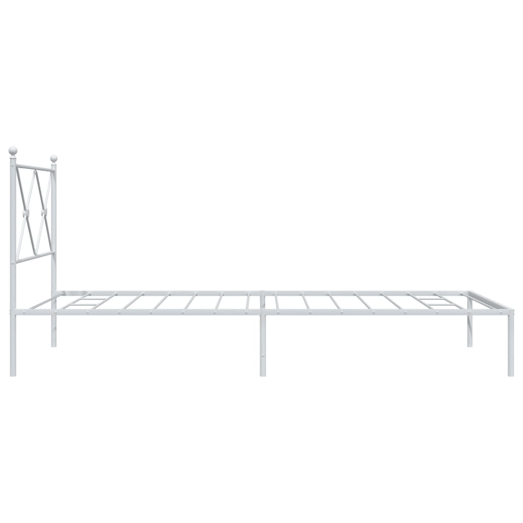 Cadre de lit métal sans matelas et tête de lit blanc 107x203 cm - XIOS