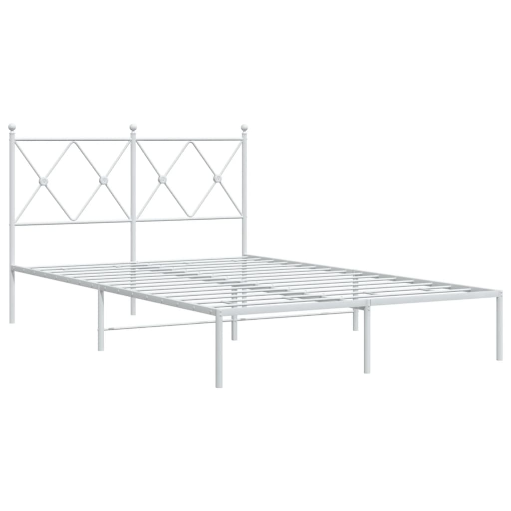 Cadre de lit métal sans matelas et tête de lit blanc 120x200 cm - XIOS