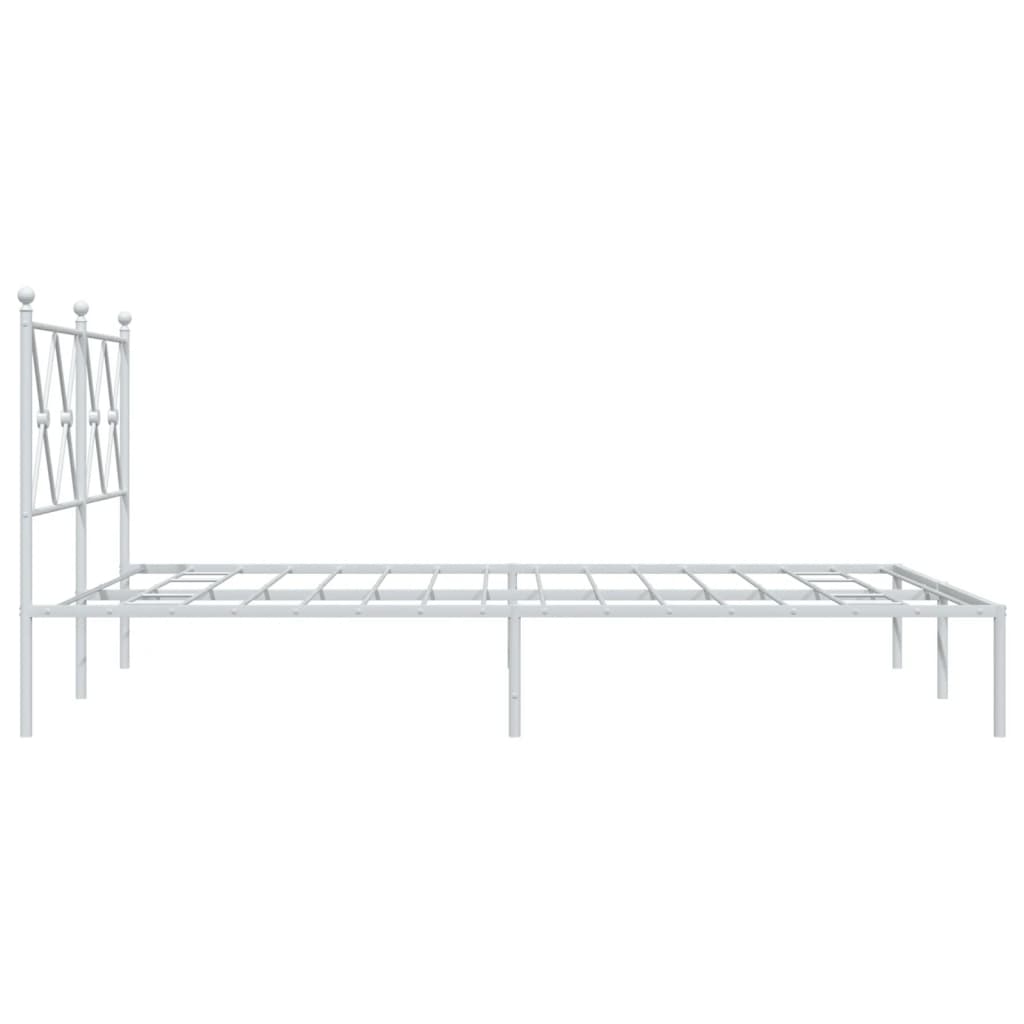 Cadre de lit métal sans matelas et tête de lit blanc 140x200 cm - XIOS