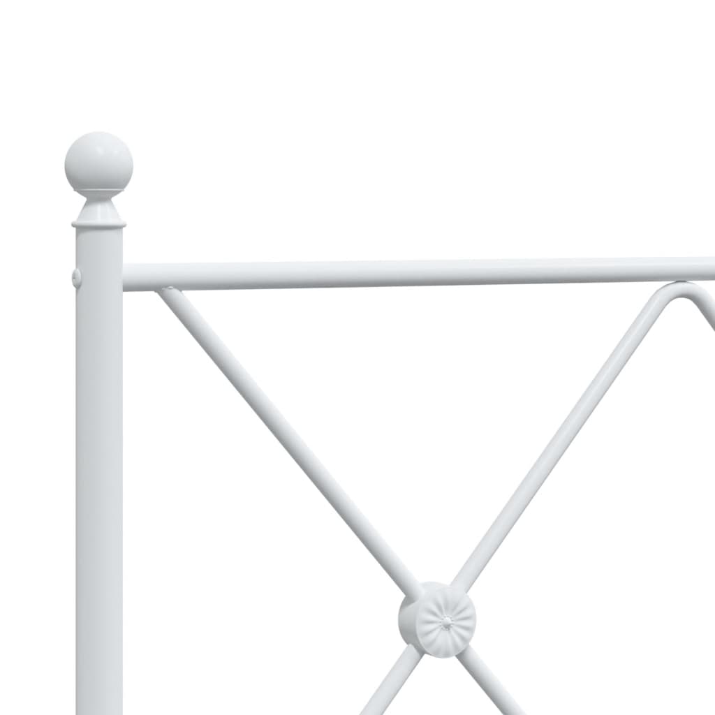 Cadre de lit métal sans matelas et tête de lit blanc 140x200 cm - XIOS