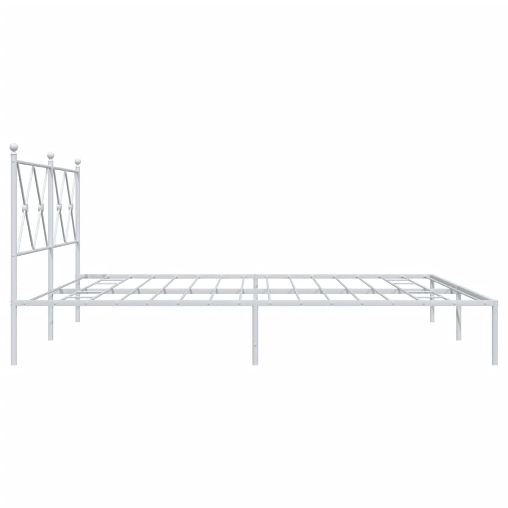 Cadre de lit métal sans matelas et tête de lit blanc 183x213 cm - XIOS