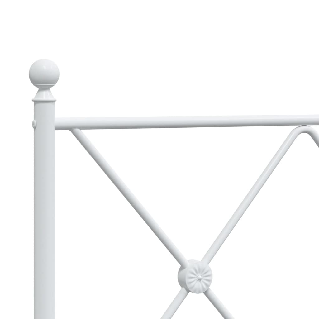 Cadre de lit métal sans matelas et tête de lit blanc 183x213 cm - XIOS