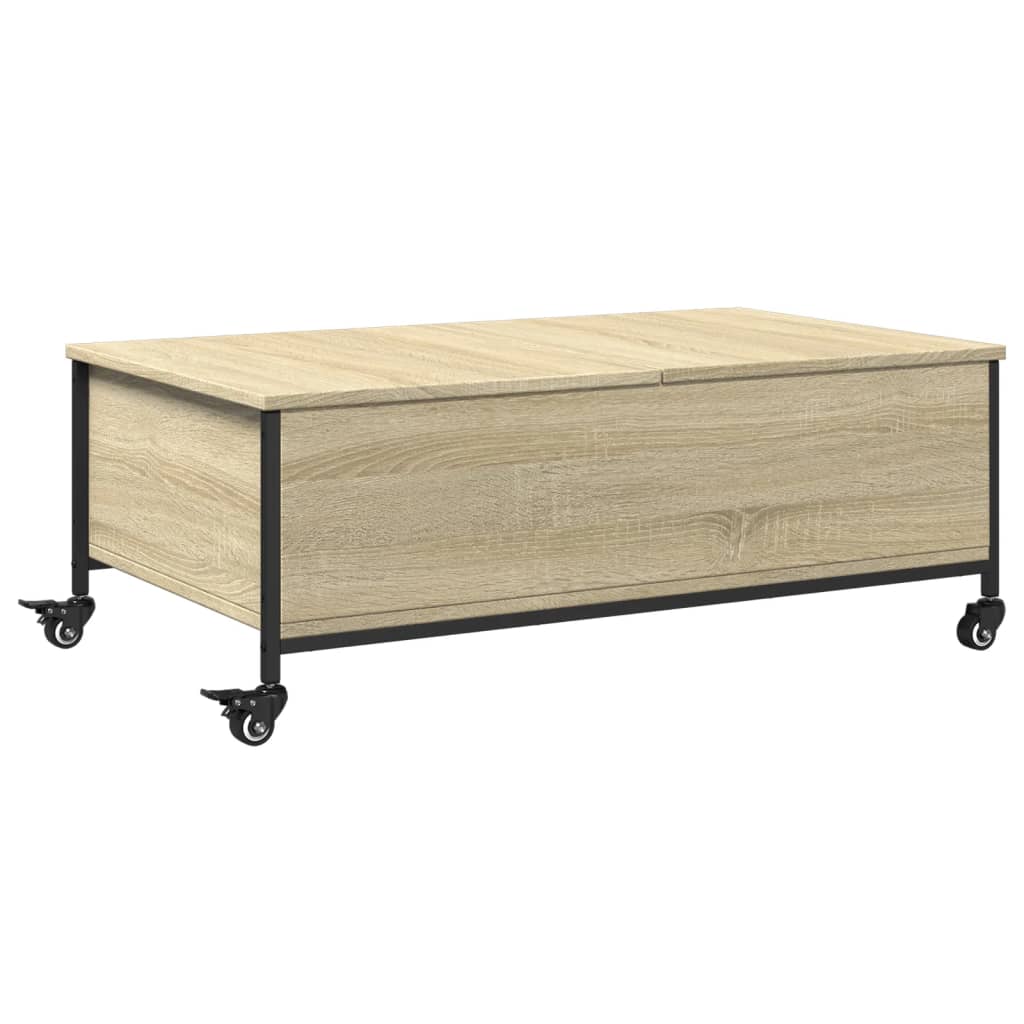 Table basse avec roulettes chêne sonoma bois d'ingénierie - XIOS