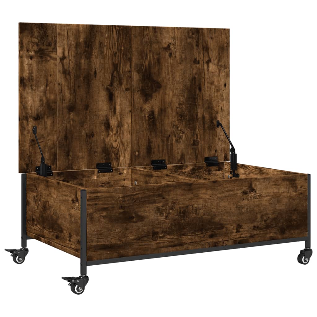 Table basse avec roulettes chêne fumé bois d'ingénierie - XIOS