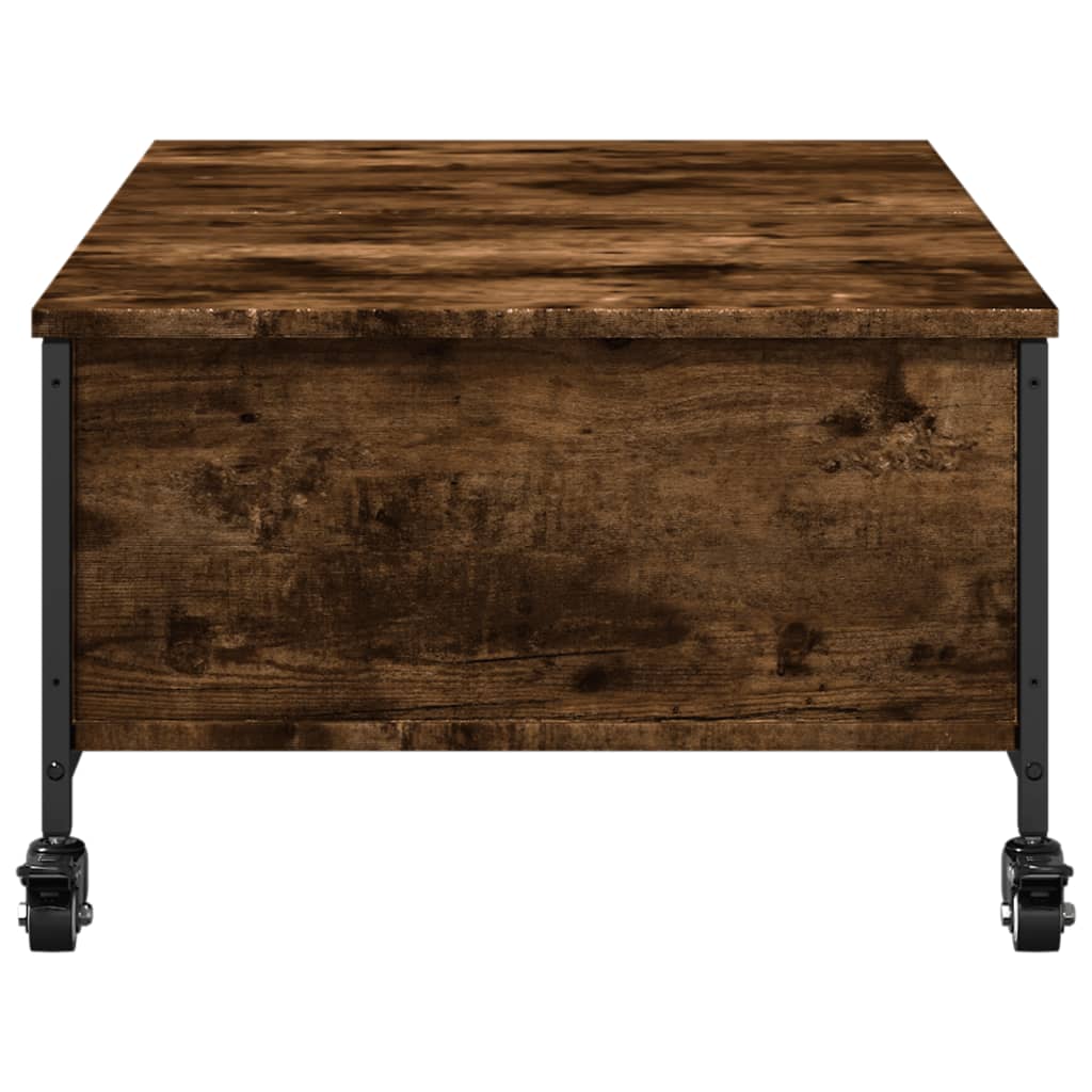 Table basse avec roulettes chêne fumé bois d'ingénierie - XIOS