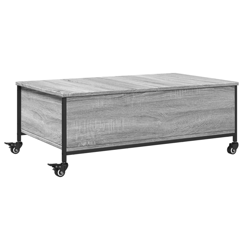 Table basse avec roulettes sonoma gris bois d'ingénierie - XIOS