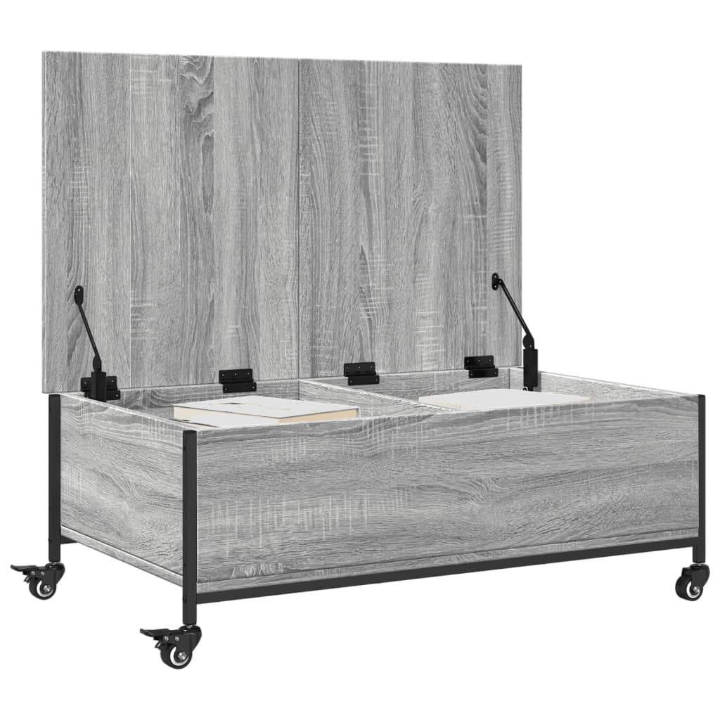 Table basse avec roulettes sonoma gris bois d'ingénierie - XIOS