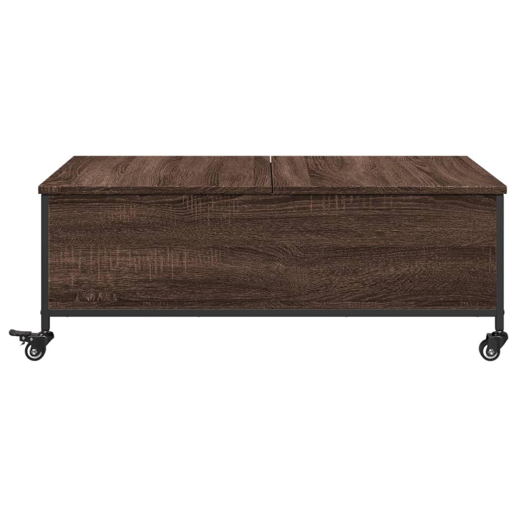 Table basse avec roulettes chêne marron bois d'ingénierie - XIOS
