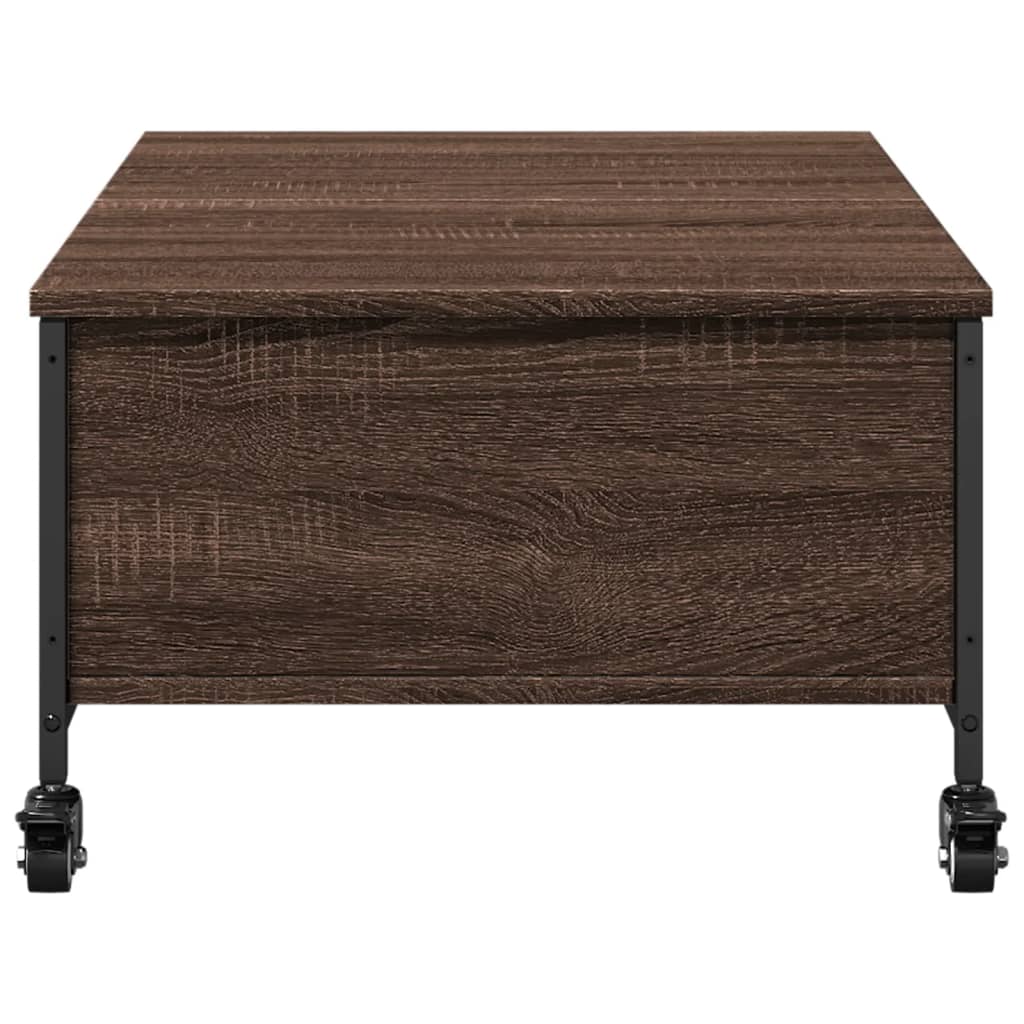 Table basse avec roulettes chêne marron bois d'ingénierie - XIOS