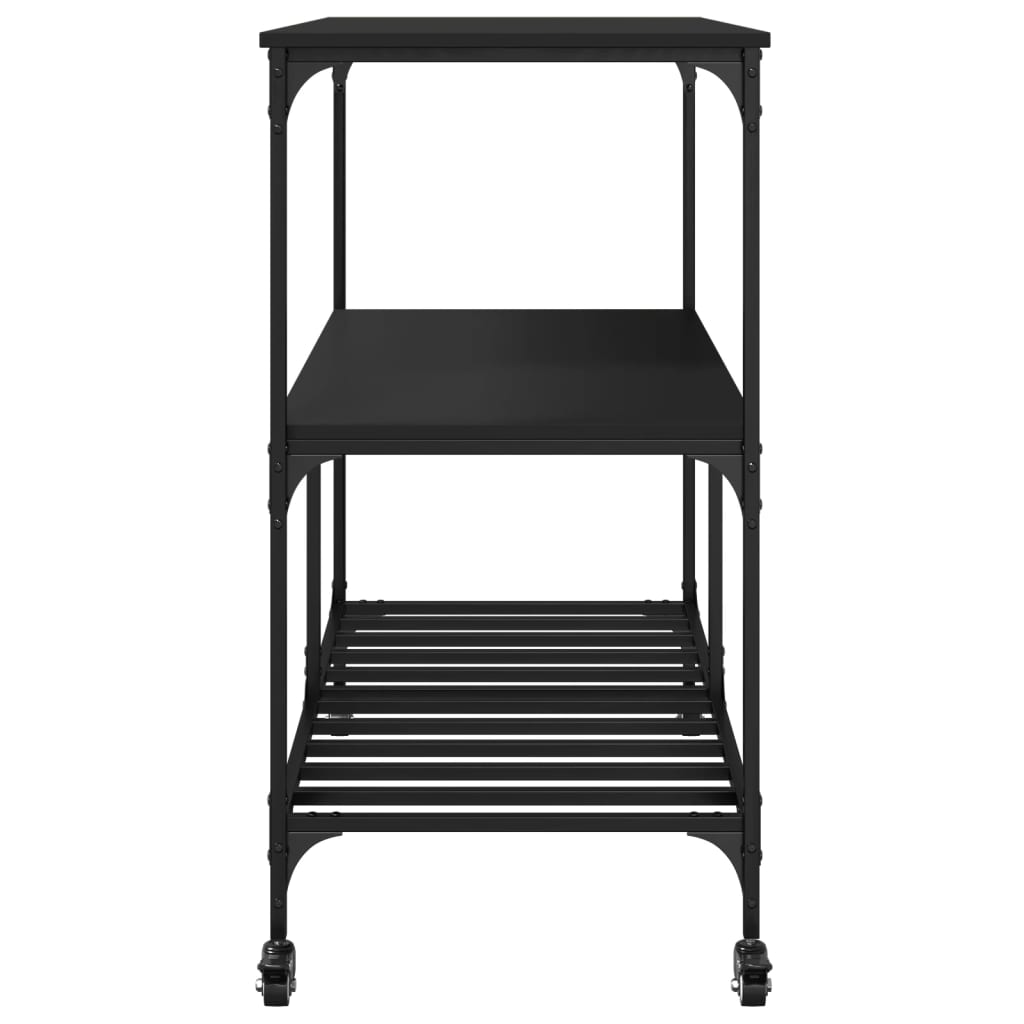 Chariot de cuisine noir 100x50x95 cm bois d'ingénierie - XIOS